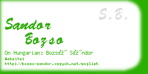 sandor bozso business card